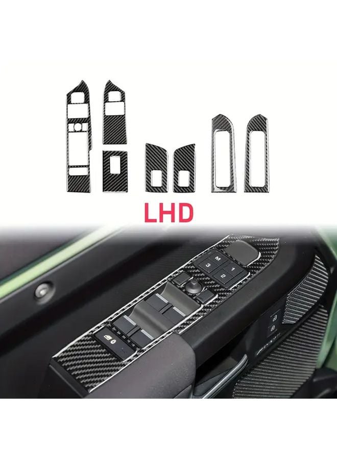 Defender 2020 2023 LHD Window Lift Button Panel Carbon Fiber Cover Decal - Image 3